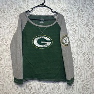 Green Bay Packers Womens XL Raglan Long Sleeve Graphic Sweatshirt Team Apparel